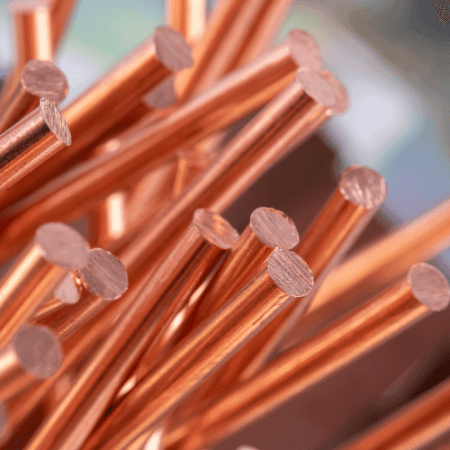 Copper rods prepared for industrial supply